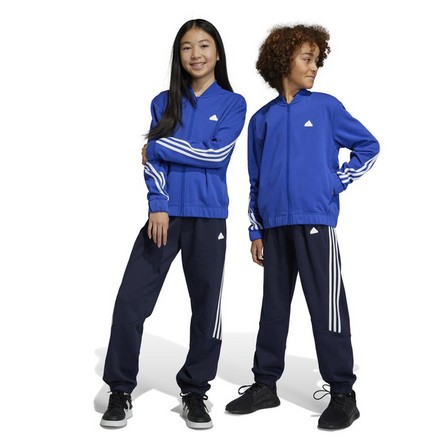 Kids Unisex Future Icons 3-Stripes Tracksuit, Blue, A901_ONE, large image number 0