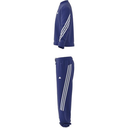 Kids Unisex Future Icons 3-Stripes Tracksuit, Blue, A901_ONE, large image number 8