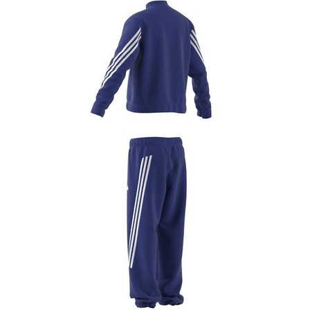 Kids Unisex Future Icons 3-Stripes Tracksuit, Blue, A901_ONE, large image number 9