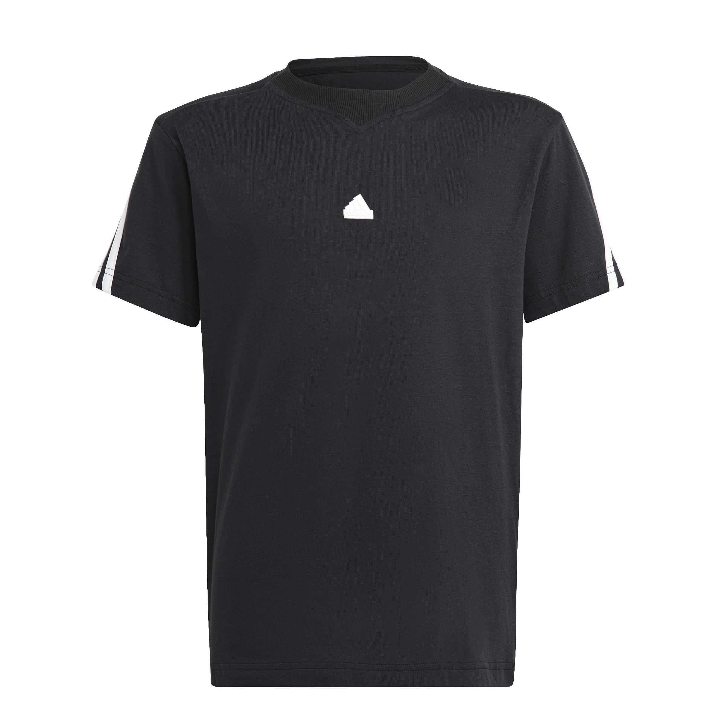 Unisex Kids Future Icons 3-Stripes T-Shirt, Black, A901_ONE, large image number 1