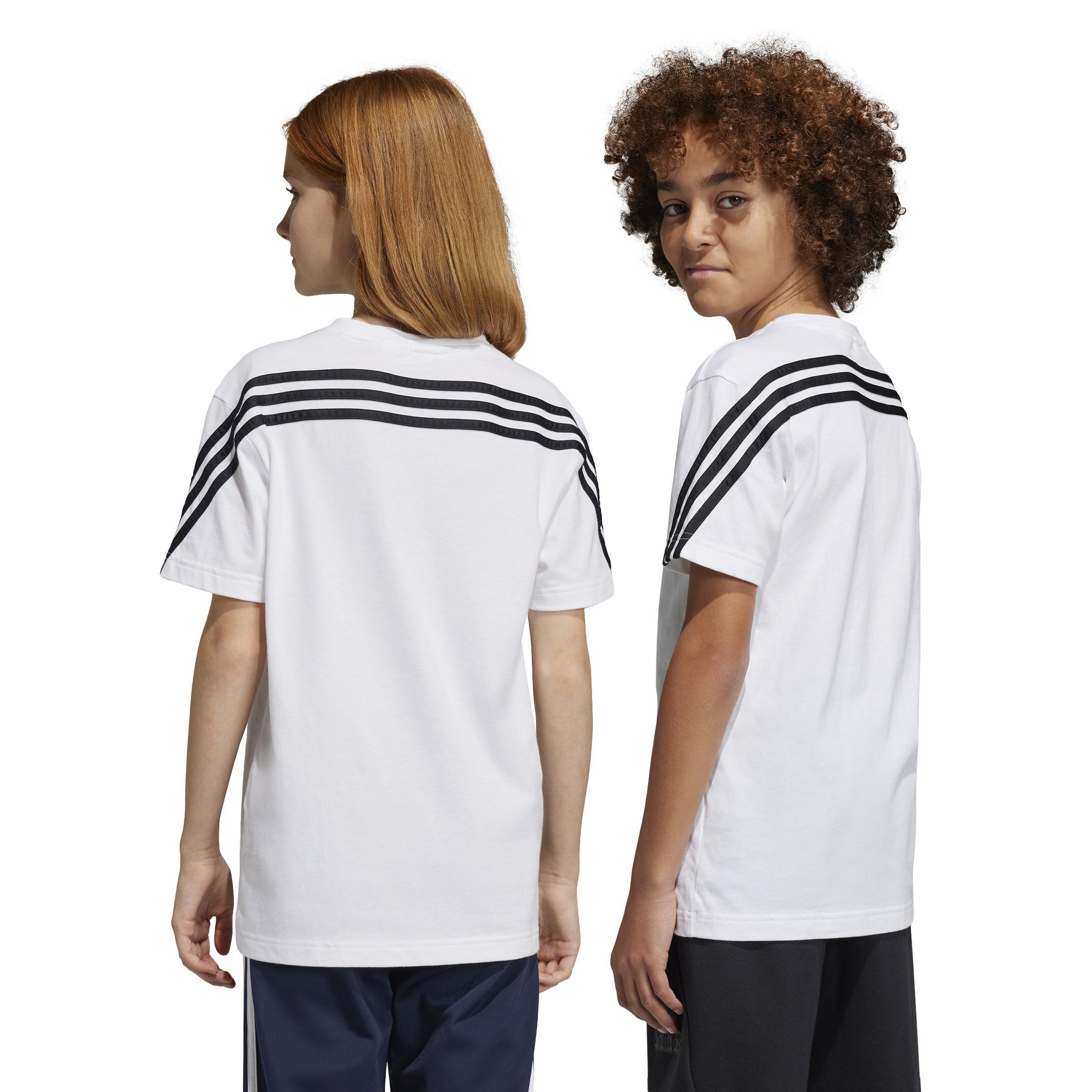 Unisex Kids Future Icons 3-Stripes T-Shirt, White, A901_ONE, large image number 2