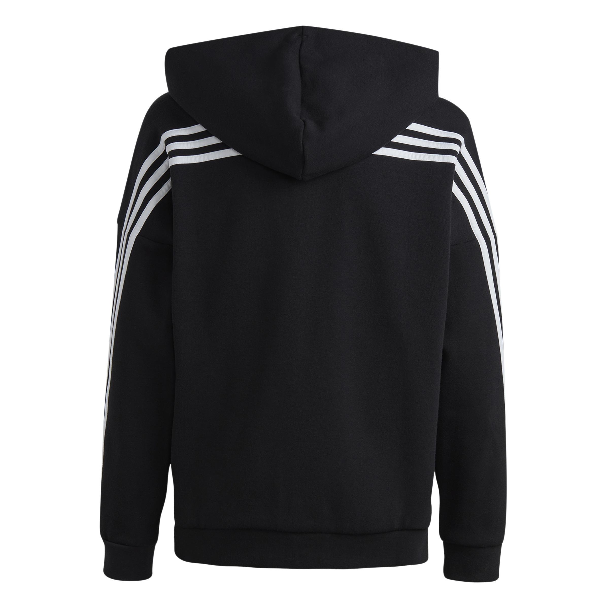 Unisex Kids Future Icons 3-Stripes Full-Zip Hooded Track Top, Black, A901_ONE, medium