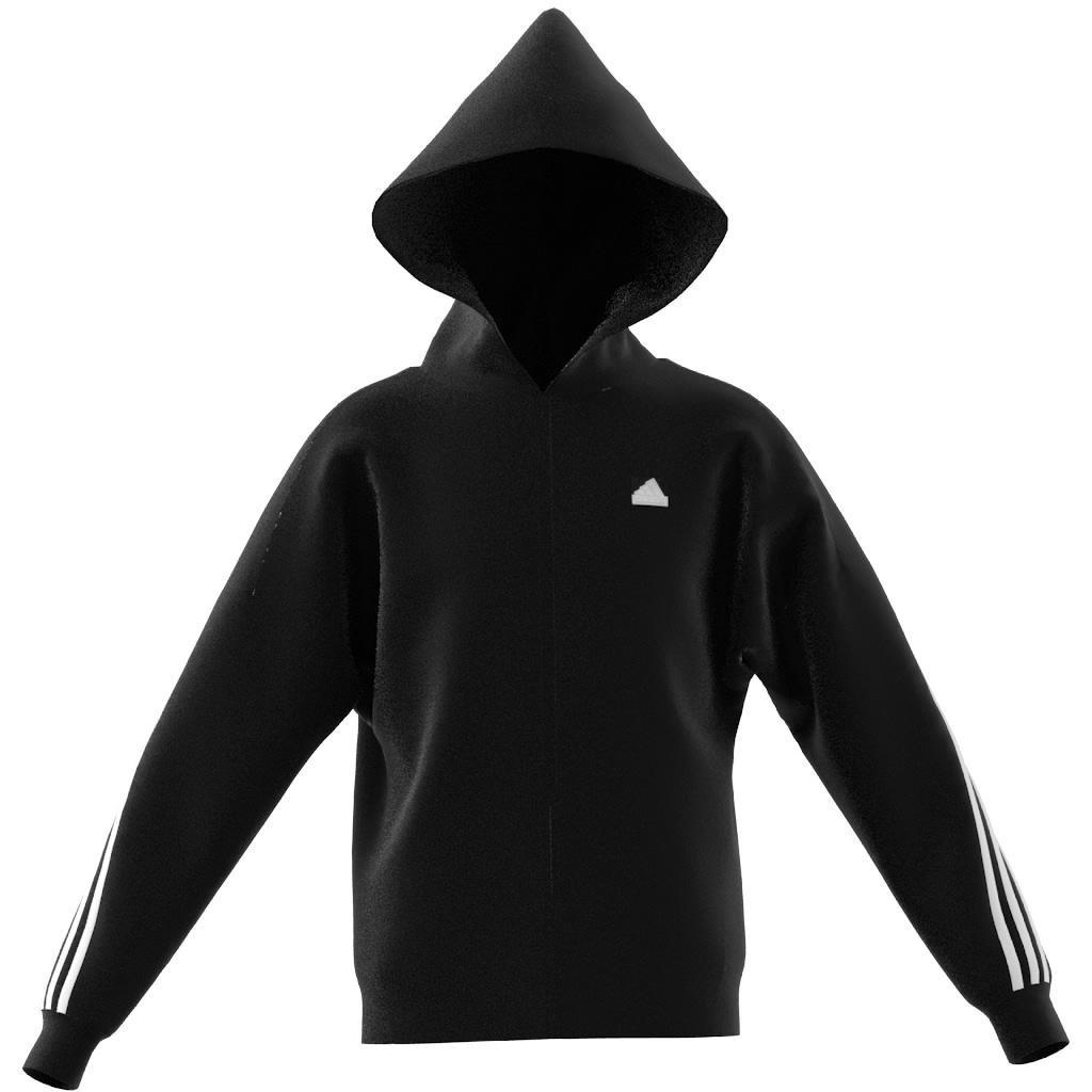 Unisex Kids Future Icons 3-Stripes Full-Zip Hooded Track Top, Black, , large image number 7