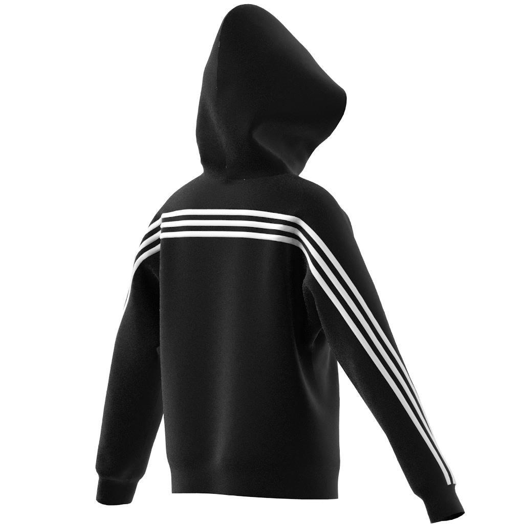 Unisex Kids Future Icons 3-Stripes Full-Zip Hooded Track Top, Black, , large image number 8
