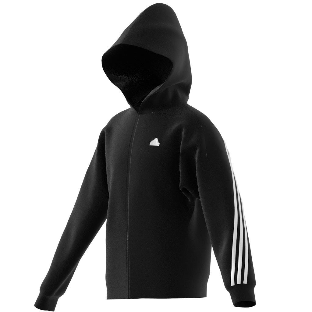 Unisex Kids Future Icons 3-Stripes Full-Zip Hooded Track Top, Black, , large image number 9