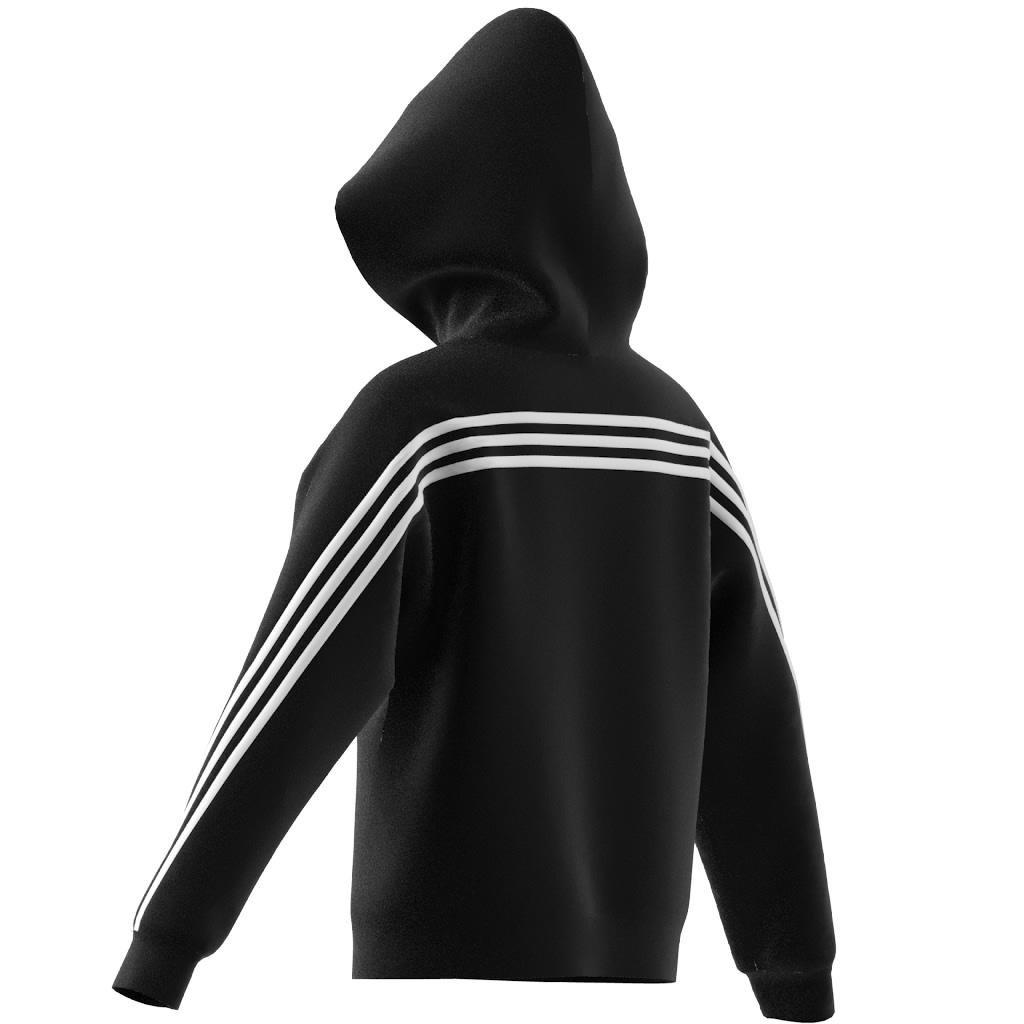 Unisex Kids Future Icons 3-Stripes Full-Zip Hooded Track Top, Black, , large image number 11
