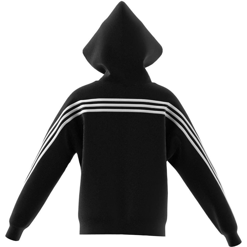 Unisex Kids Future Icons 3-Stripes Full-Zip Hooded Track Top, Black, , large image number 12