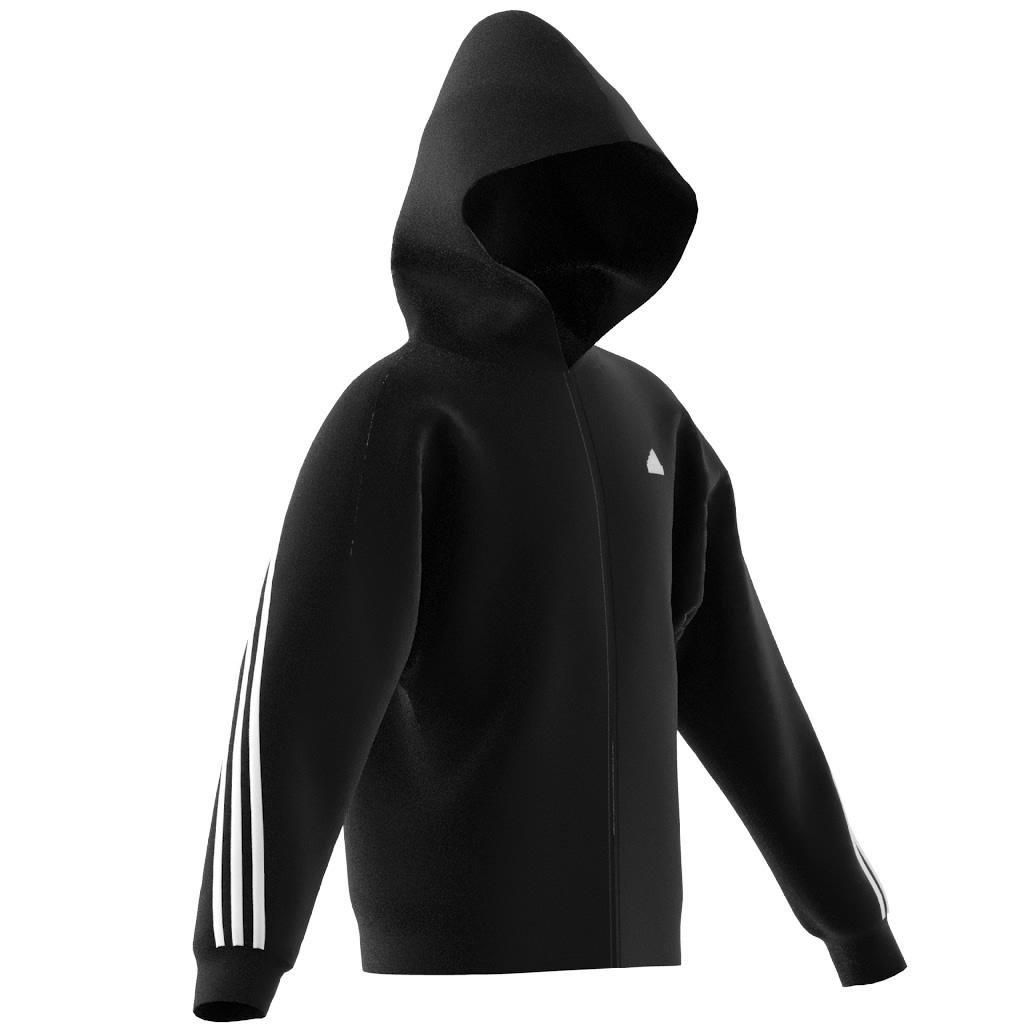 Unisex Kids Future Icons 3-Stripes Full-Zip Hooded Track Top, Black, , large image number 13