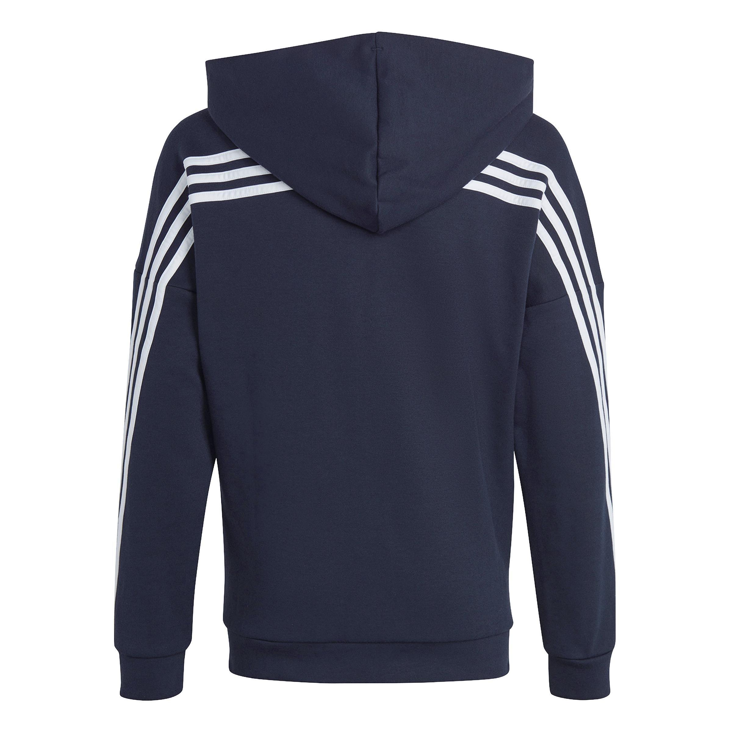 Unisex Kids Future Icons 3-Stripes Full-Zip Hooded Track Top, Blue, A901_ONE, large image number 2