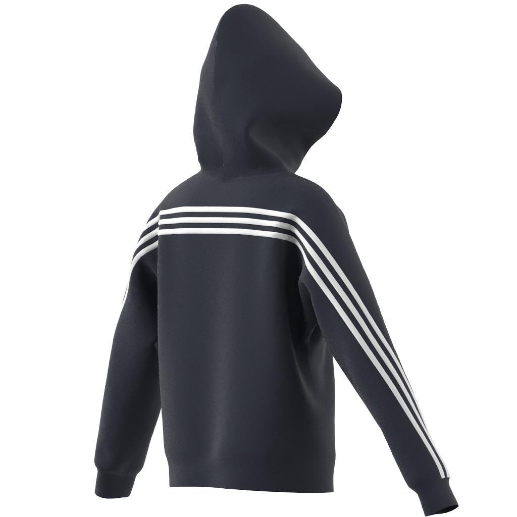 Unisex Kids Future Icons 3-Stripes Full-Zip Hooded Track Top, Blue, A901_ONE, large image number 8