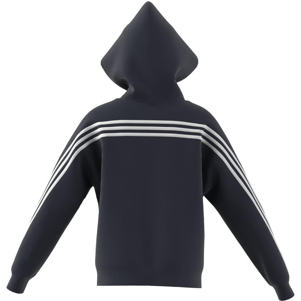 Unisex Kids Future Icons 3-Stripes Full-Zip Hooded Track Top, Blue, A901_ONE, large image number 9