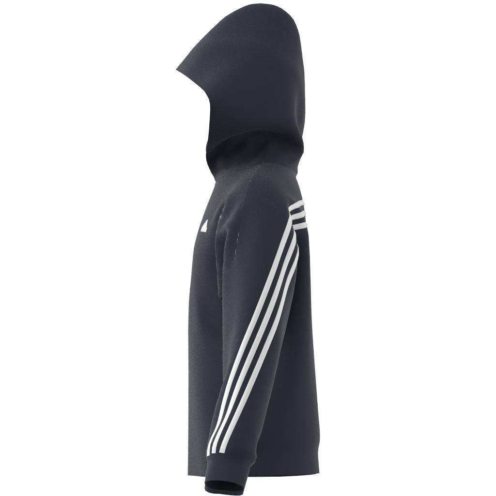 Unisex Kids Future Icons 3-Stripes Full-Zip Hooded Track Top, Blue, A901_ONE, large image number 10