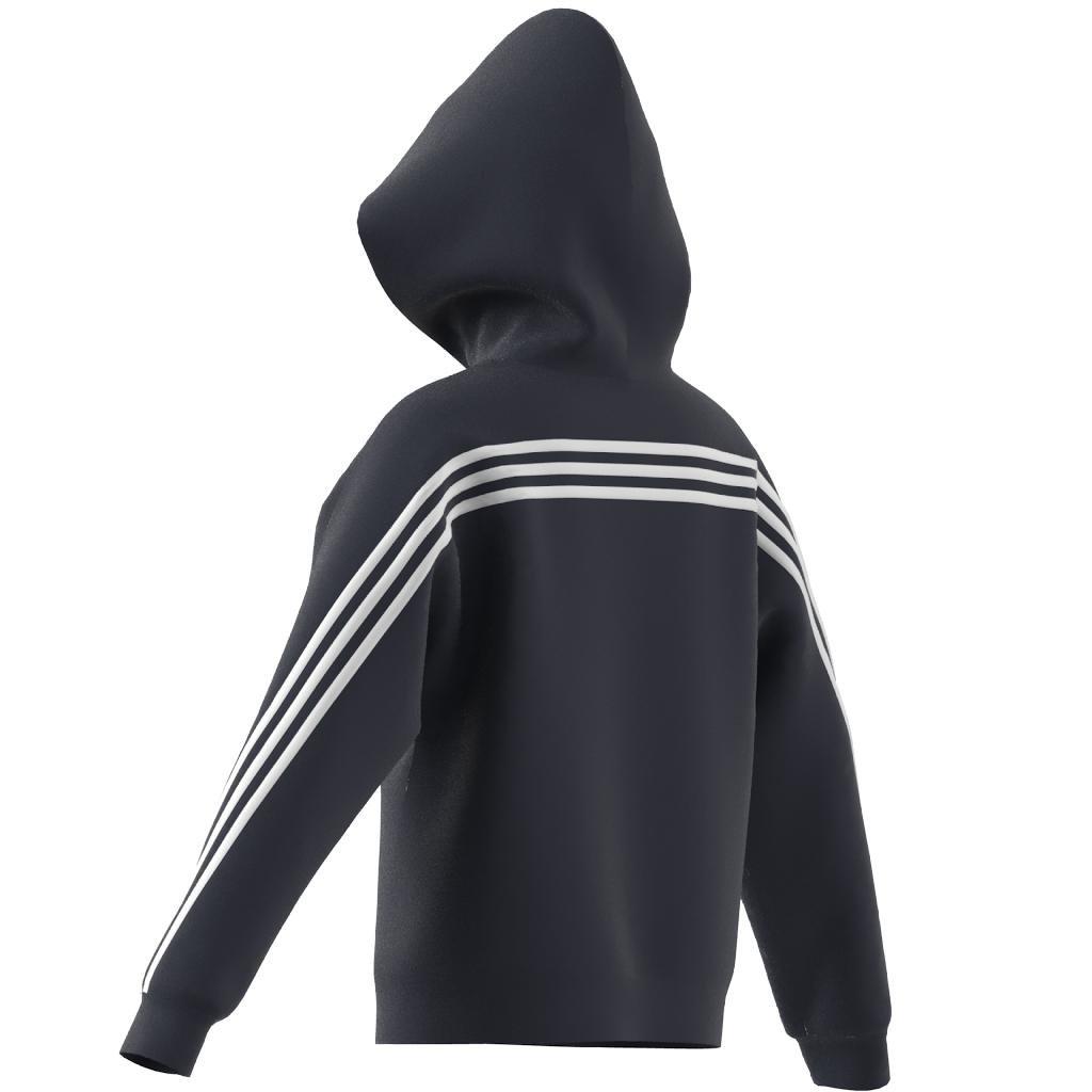 Unisex Kids Future Icons 3-Stripes Full-Zip Hooded Track Top, Blue, A901_ONE, large image number 14