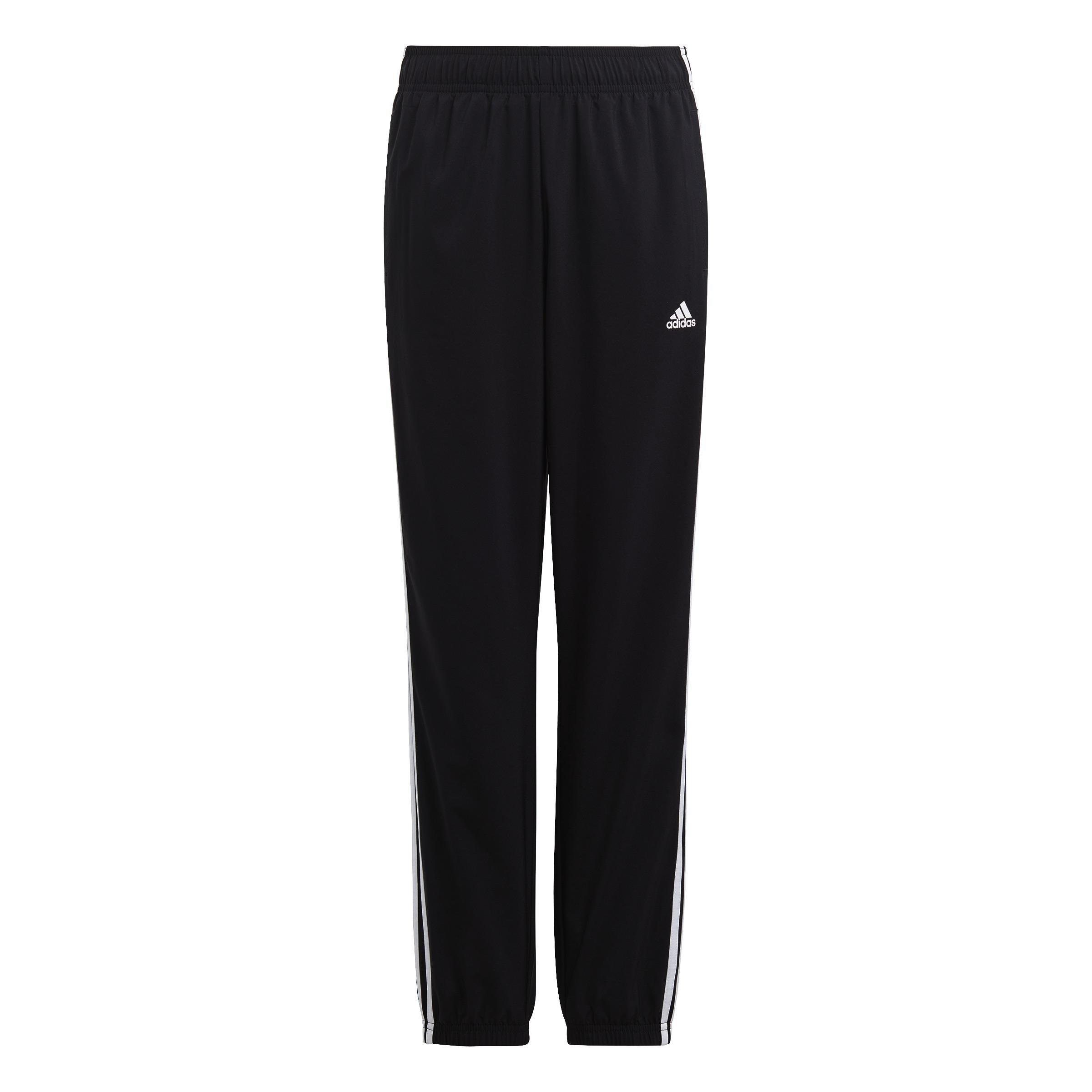 Unisex Kids Essentials 3-Stripes Woven Tracksuit Bottoms, Black, , large image number 0