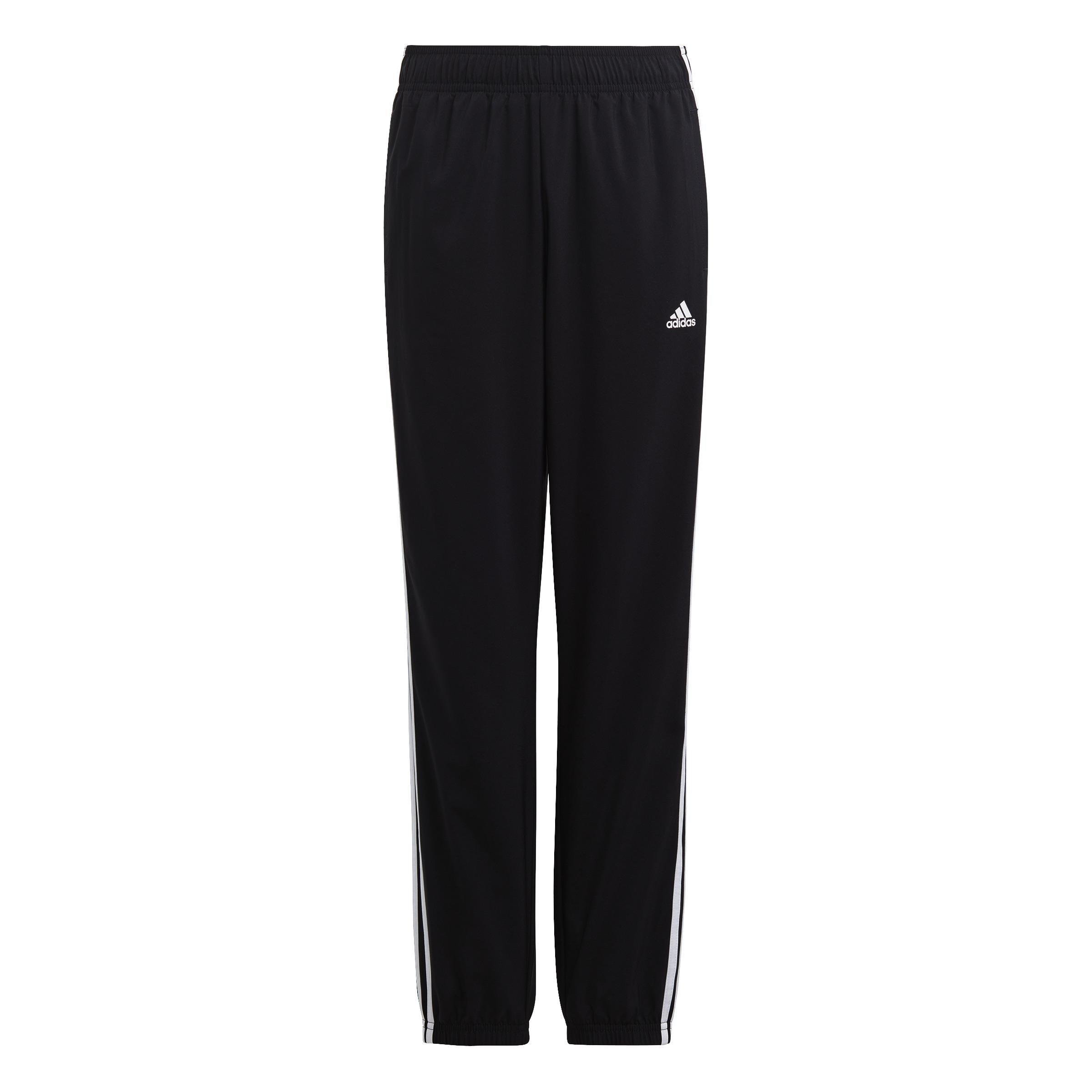 Unisex Kids Essentials 3-Stripes Woven Tracksuit Bottoms, Black, , large image number 1