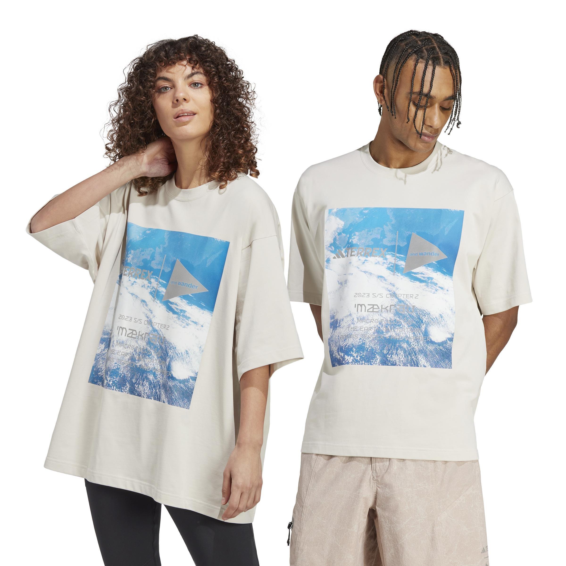 Unisex Terrex + And Wander Graphic T-Shirt (Gender Neutral), Beige, A901_ONE, large image number 7