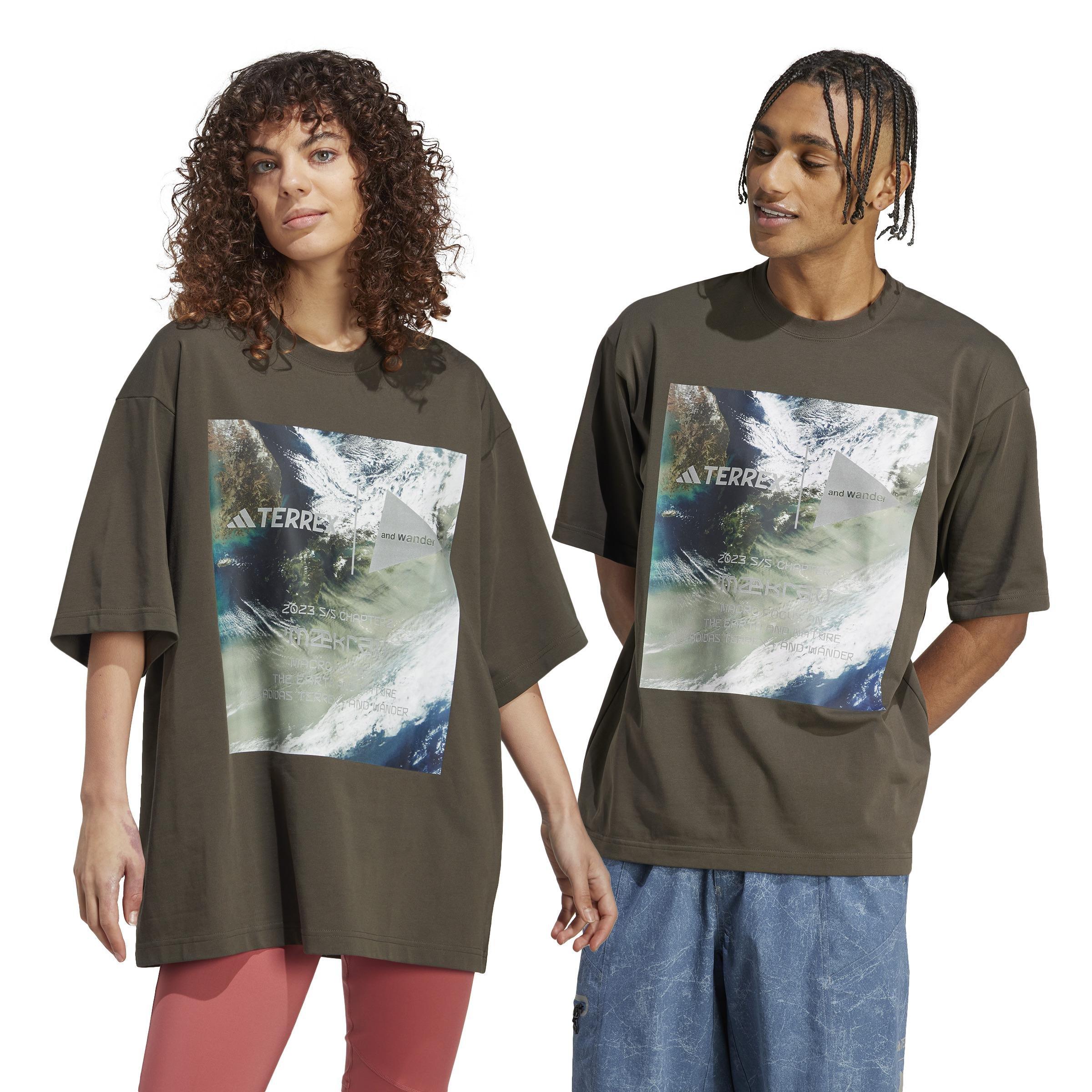 Unisex Terrex + And Wander Graphic T-Shirt (Gender Neutral), Green, A901_ONE, large image number 10