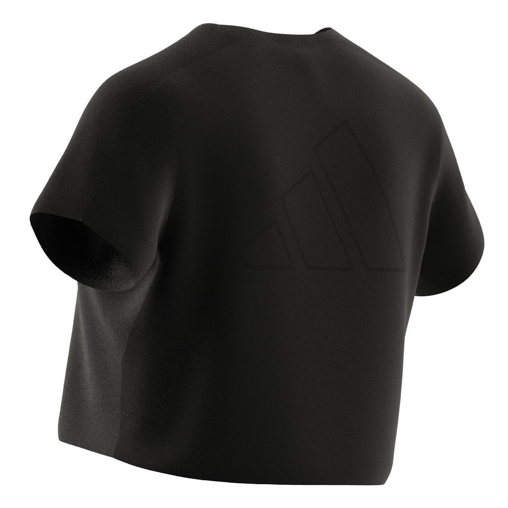 Aeroready Train Essentials 3 Bar Logo Crop T-Shirt, Black, A901_ONE, large image number 4