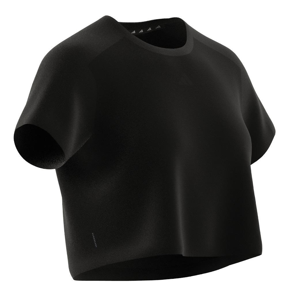 Aeroready Train Essentials 3 Bar Logo Crop T-Shirt, Black, A901_ONE, large image number 5