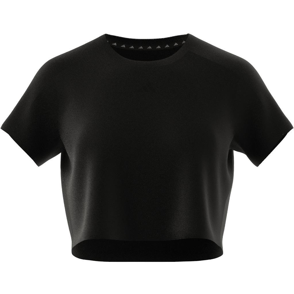 Aeroready Train Essentials 3 Bar Logo Crop T-Shirt, Black, A901_ONE, large image number 6