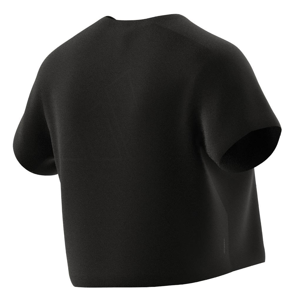 Aeroready Train Essentials 3 Bar Logo Crop T-Shirt, Black, A901_ONE, large image number 8