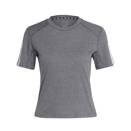 Women Train Essentials Train Cotton 3-Stripes Crop T-Shirt, Grey, A901_ONE, large image number 1