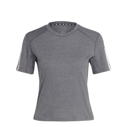 Women Train Essentials Train Cotton 3-Stripes Crop T-Shirt, Grey, A901_ONE, large image number 2