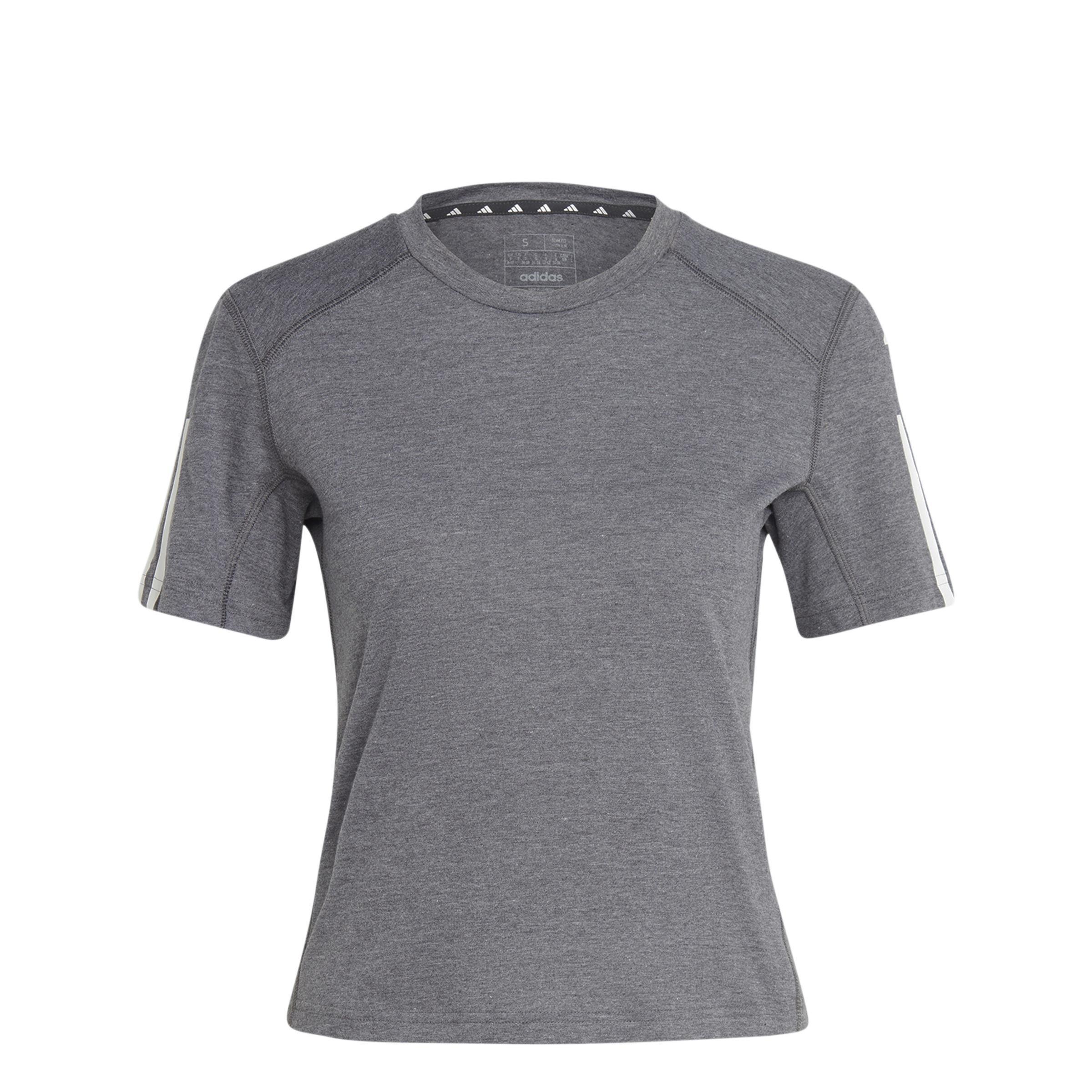 Train Essentials Train Cotton 3-Stripes Crop T-Shirt, Grey, A901_ONE, large image number 2