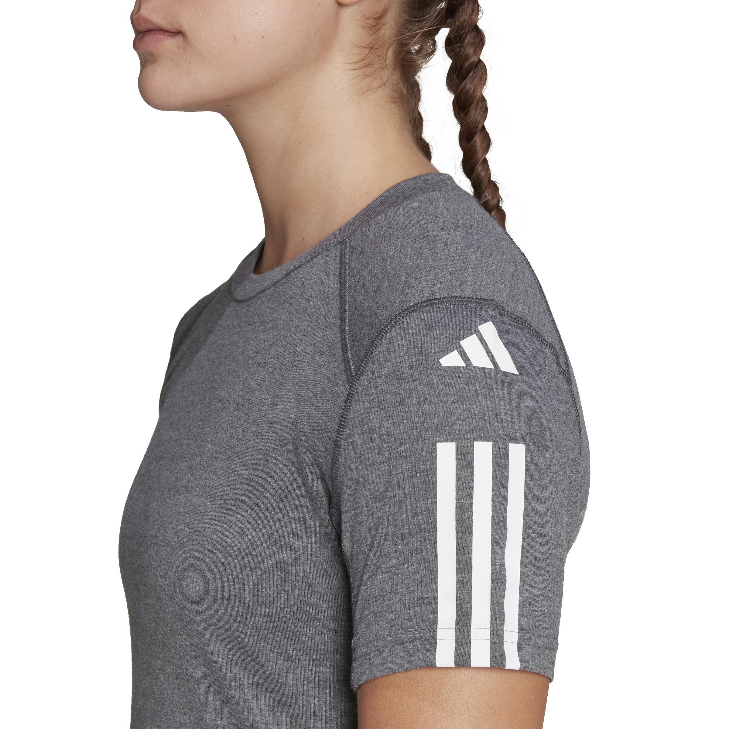 Train Essentials Train Cotton 3-Stripes Crop T-Shirt, Grey, A901_ONE, large image number 5