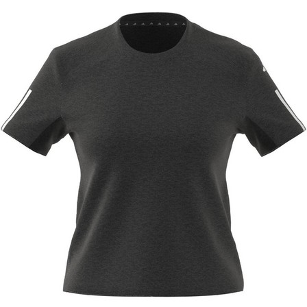 Women Train Essentials Train Cotton 3-Stripes Crop T-Shirt, Grey, A901_ONE, large image number 11