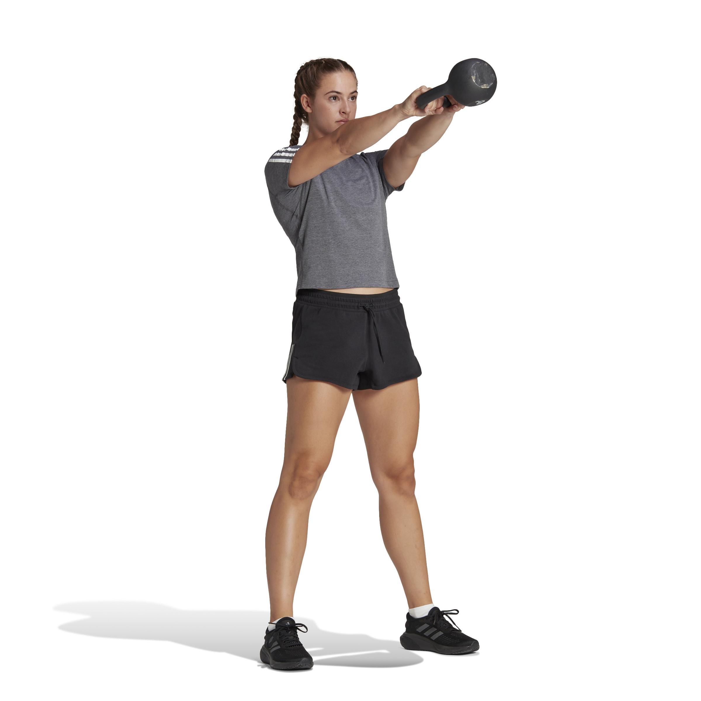 Train Essentials Cotton 3-Stripes Pacer Shorts, Black, A901_ONE, large image number 14