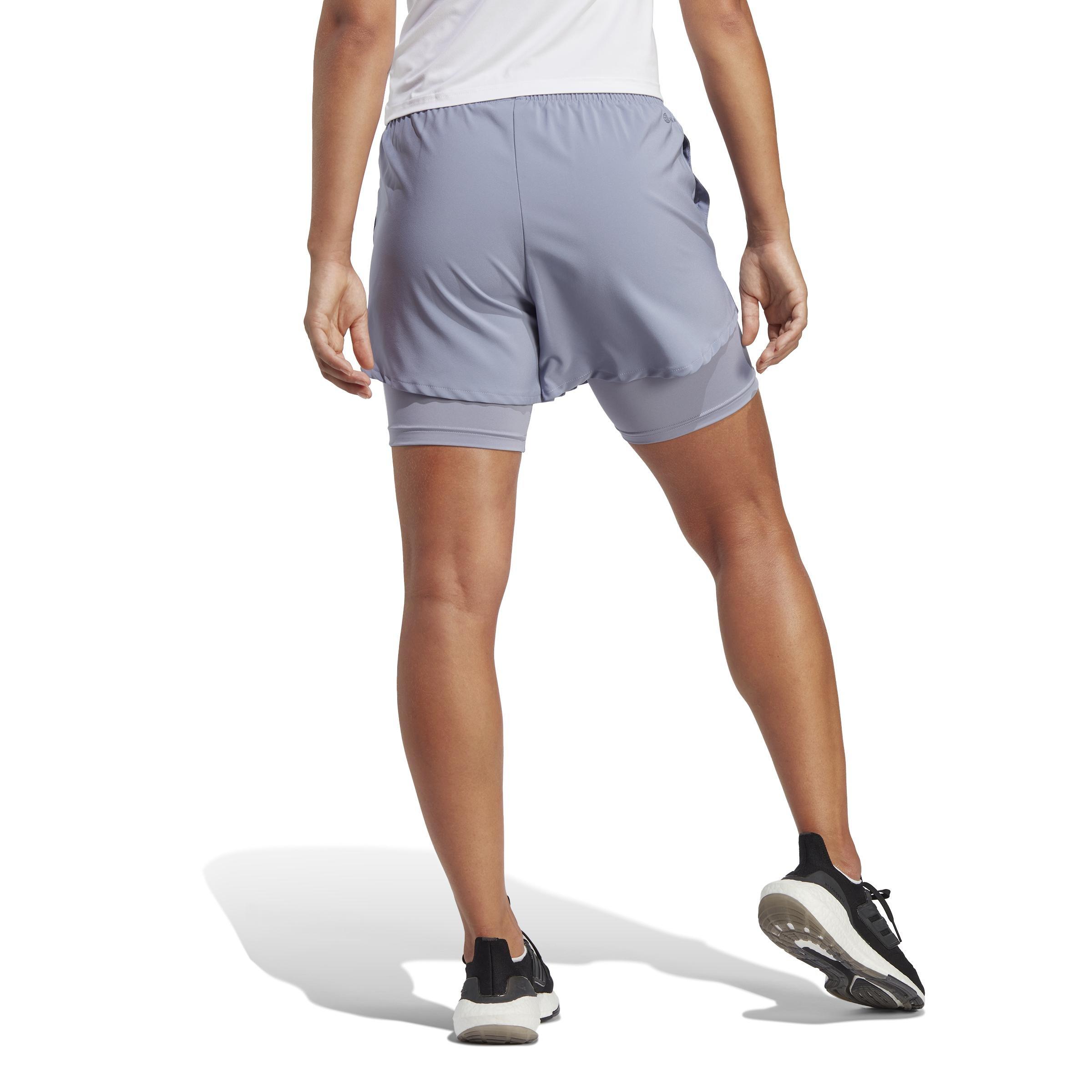 AEROREADY Made for Training Minimal Two-in-One Shorts, Purple, A901_ONE, large image number 2