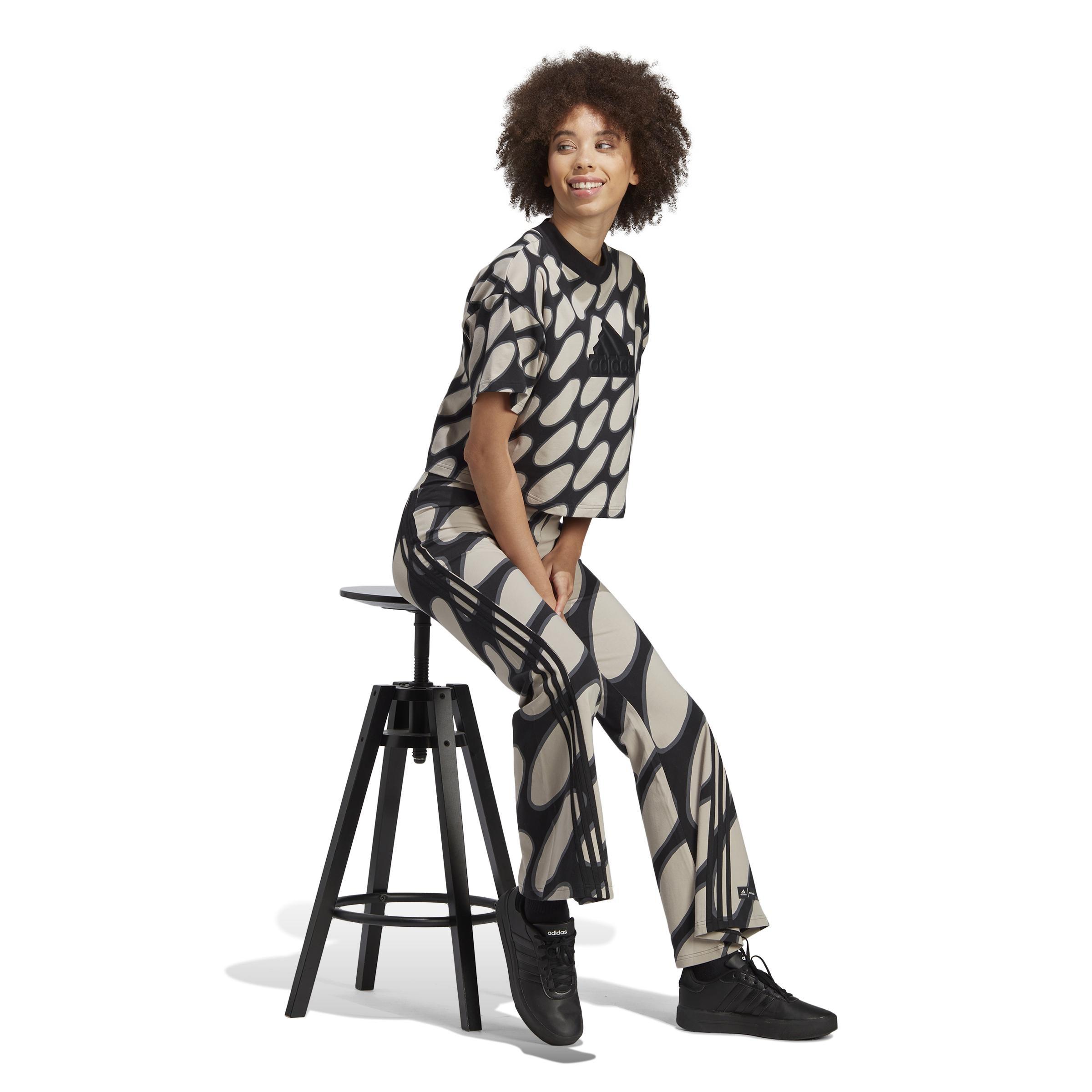 Marimekko Future Icons Flared Leggings, Brown, A901_ONE, large image number 0
