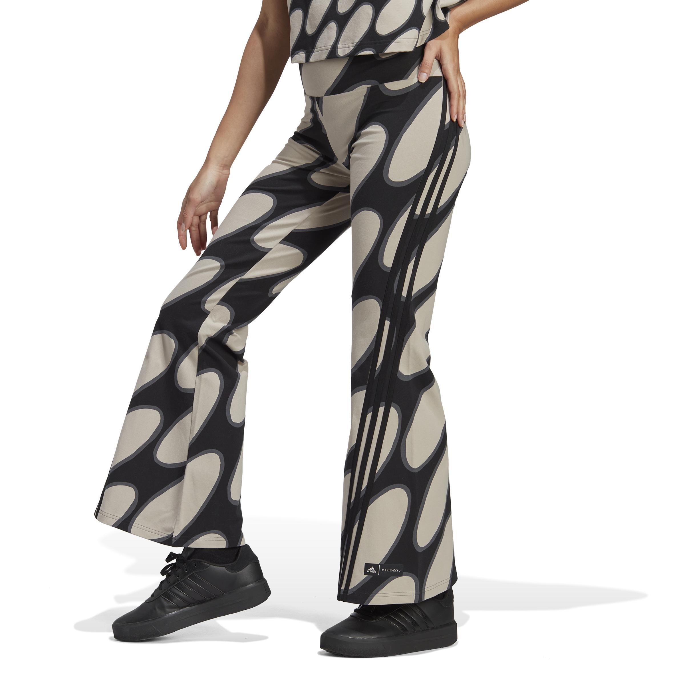 Marimekko Future Icons Flared Leggings, Brown, A901_ONE, large image number 8