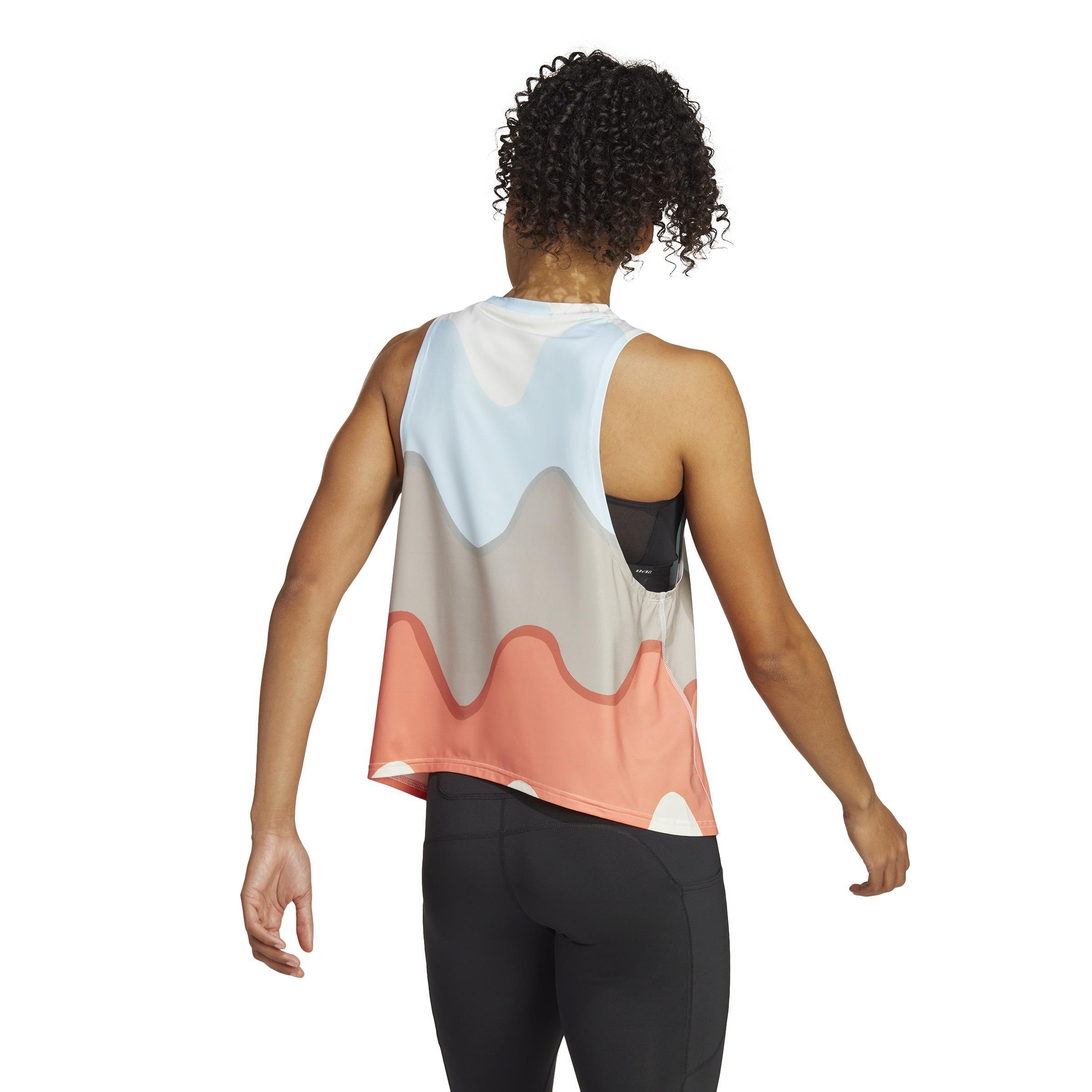 adidas x Marimekko Run Icons 3 Bar Logo Running Tank Top, Blue, , large image number 3