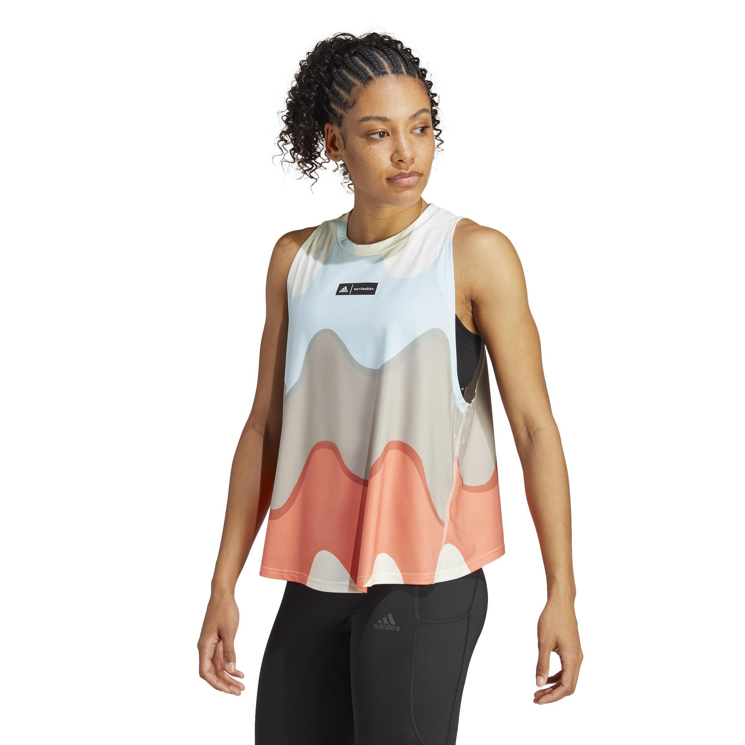 adidas x Marimekko Run Icons 3 Bar Logo Running Tank Top, Blue, , large image number 8