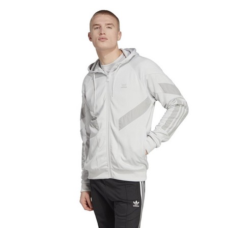 Men Adidas Rekive Hooded Track Top, Grey, A901_ONE, large image number 10