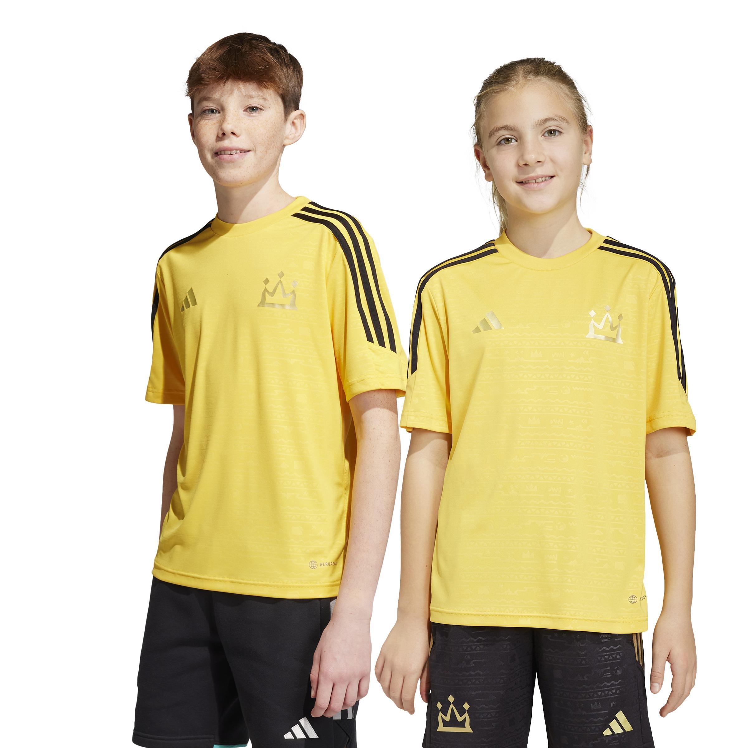 Unisex Kids Salah Training Jersey, Yellow, A901_ONE, large image number 9