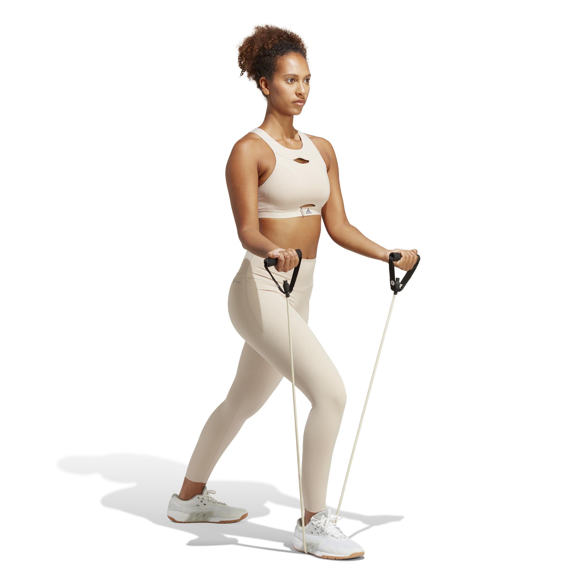 Powerimpact Luxe Training Medium-Support Bra, Brown, A901_ONE, large image number 8