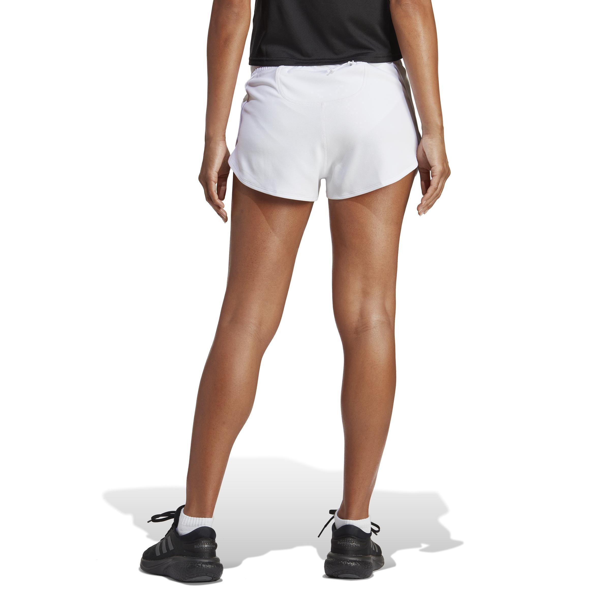 Run Icons 3-Stripes Low Carbon Running Shorts, White, , large image number 2