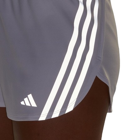 Women Run Icons 3-Stripes Low Carbon Running Shorts, White, A901_ONE, large image number 3