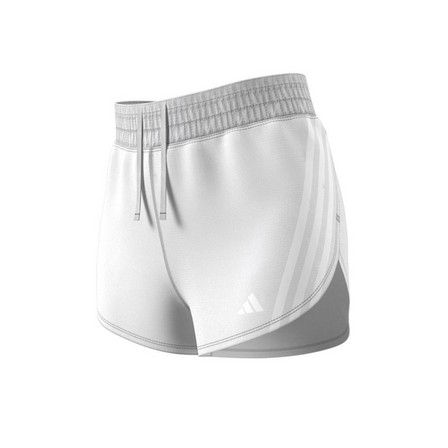 Women Run Icons 3-Stripes Low Carbon Running Shorts, White, A901_ONE, large image number 6