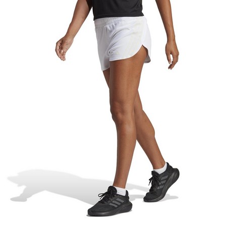 Women Run Icons 3-Stripes Low Carbon Running Shorts, White, A901_ONE, large image number 7