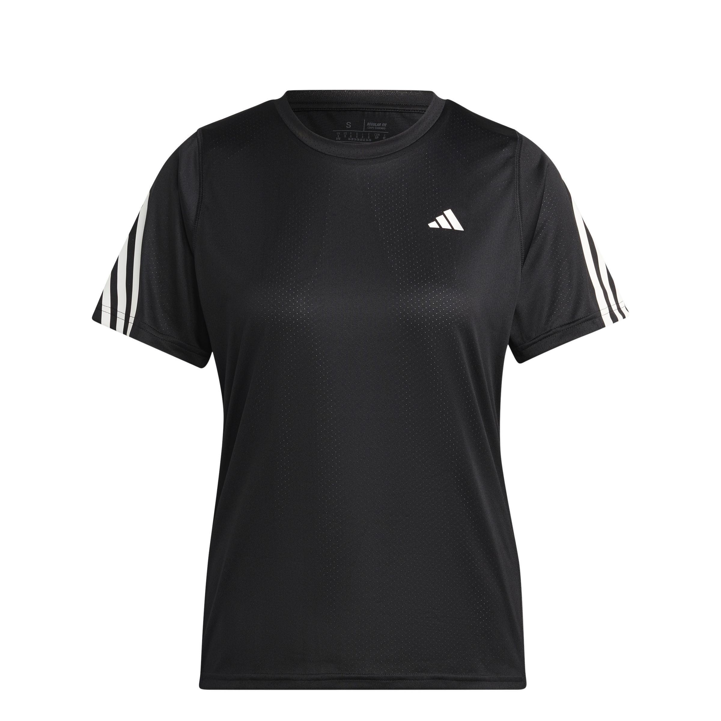 Run Icons 3-Stripes Low-Carbon Running T-Shirt, Black, A901_ONE, large image number 1