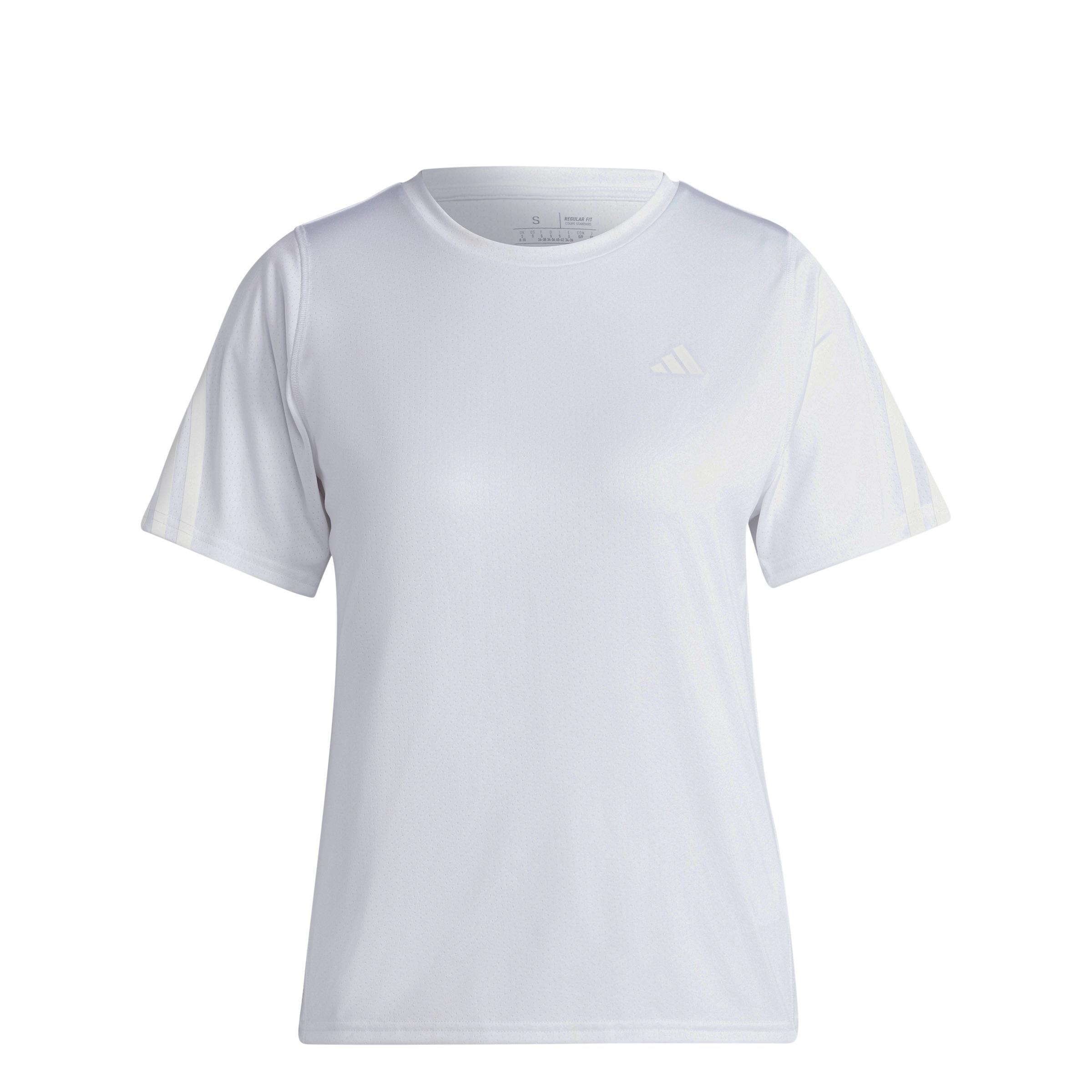 Run Icons 3-Stripes Low-Carbon Running T-Shirt, White, A901_ONE, large image number 0