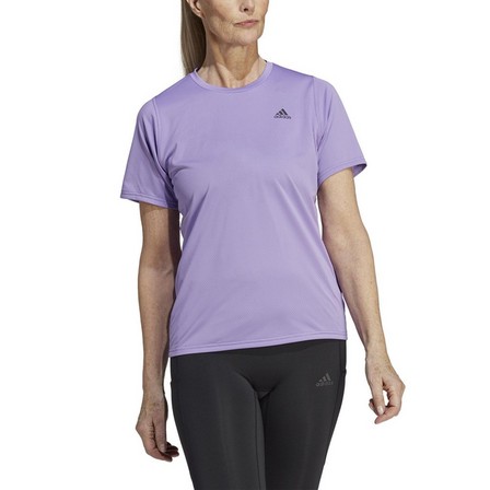 Women Run Icon 3 Bar T-Shirt, Purple, A901_ONE, large image number 1