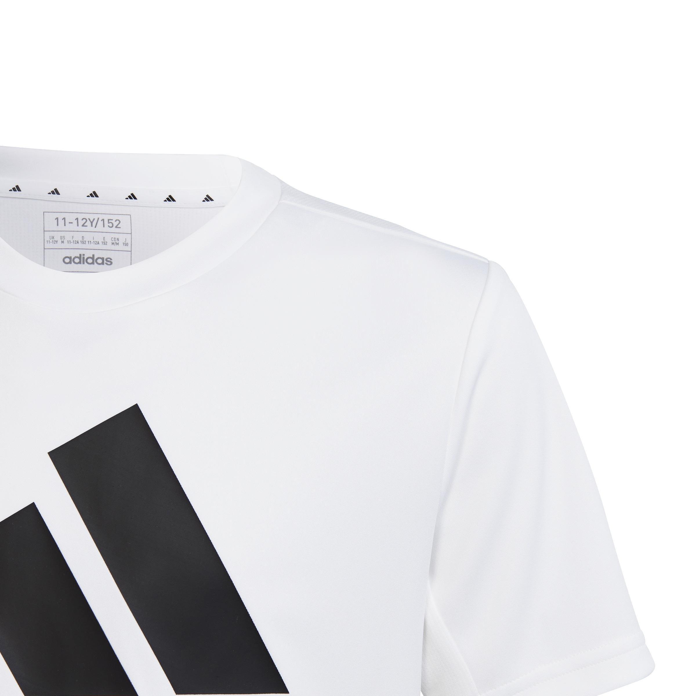 Unisex Kids Train Essentials Aeroready T-Shirt, White, A901_ONE, large image number 4