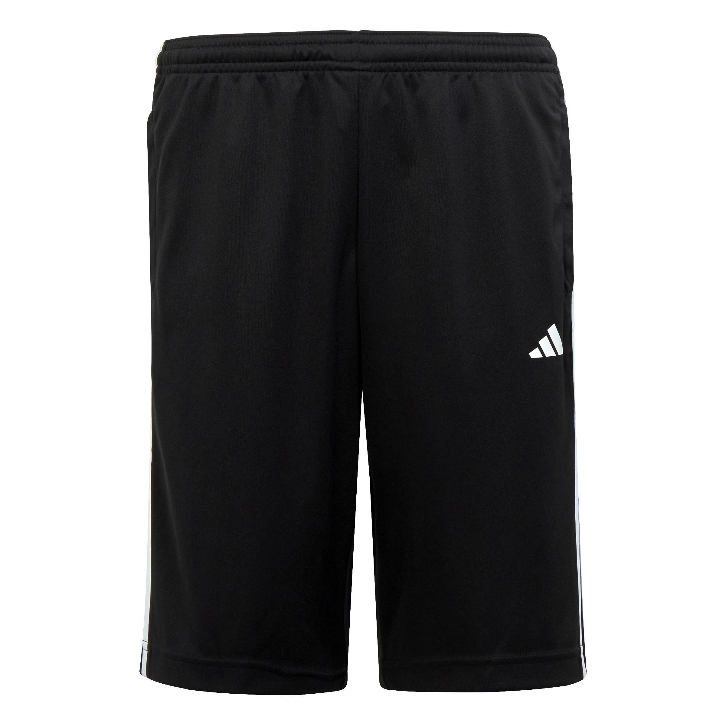 Unisex Kids Train Essentials Aeroready 3-Stripes Regular-Fit Shorts, Black, , large image number 0
