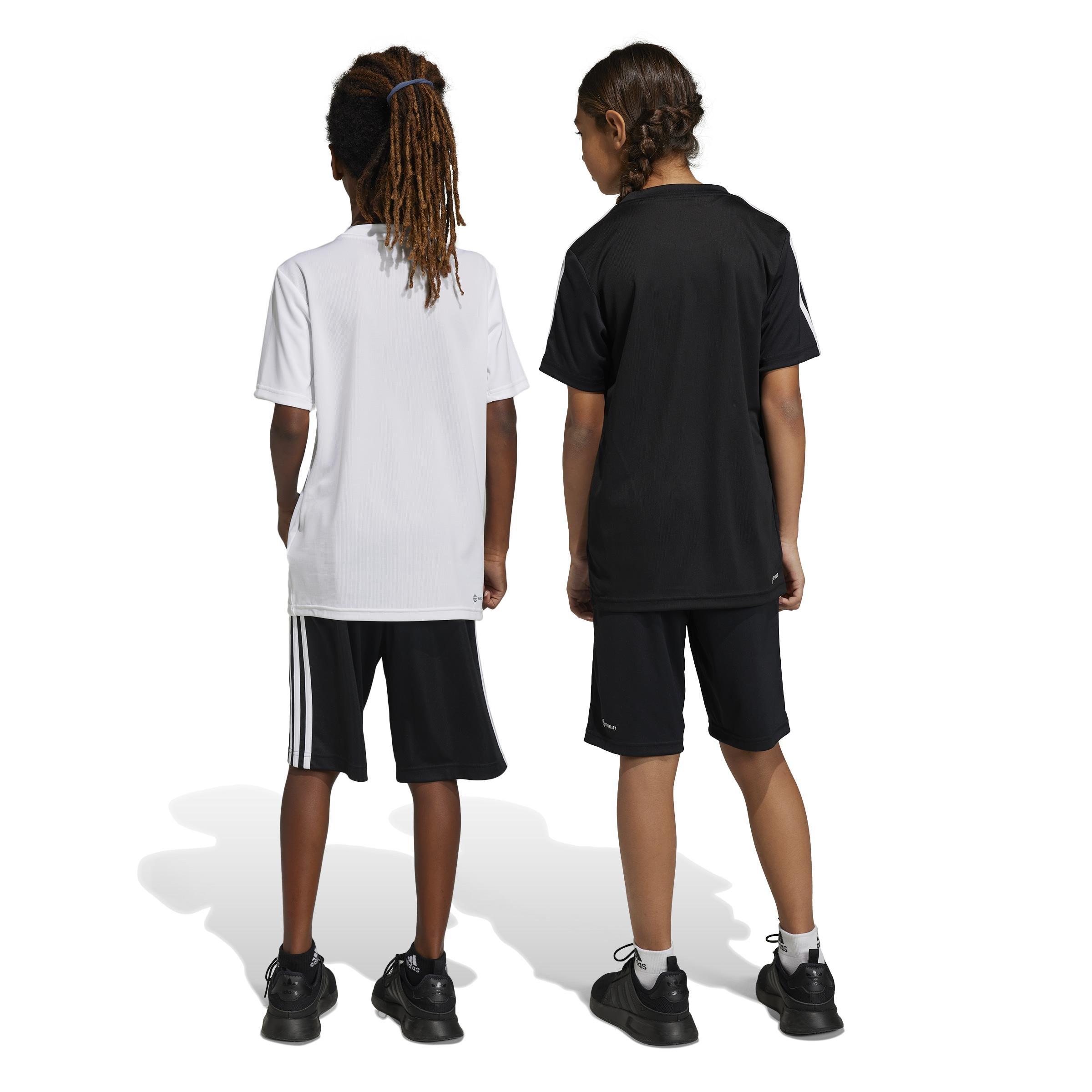 Unisex Kids Train Essentials Aeroready 3-Stripes Regular-Fit Shorts, Black, , large image number 2