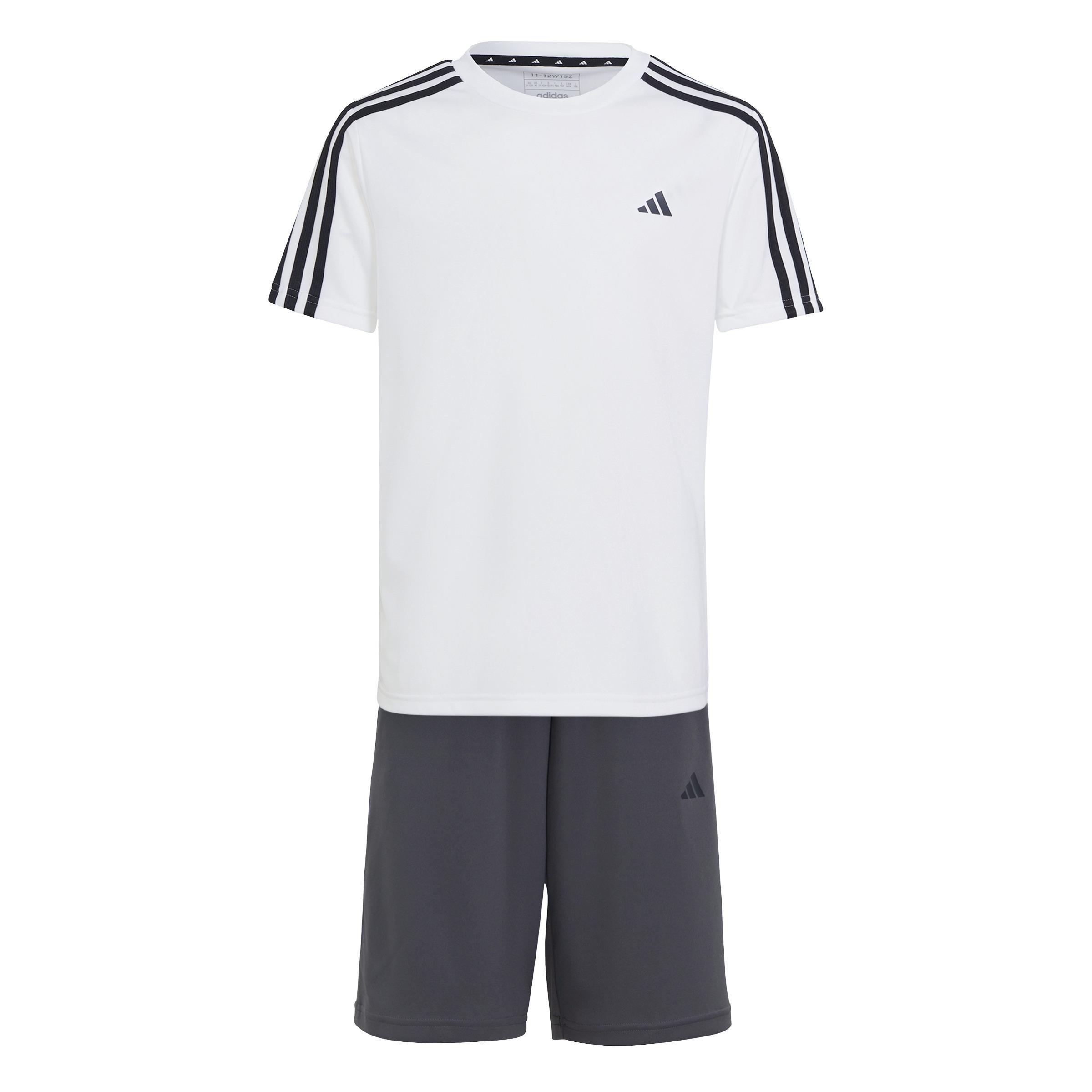Unisex Kids Train Essentials Aeroready 3-Stripes Regular-Fit Training Set, White, A901_ONE, large image number 0